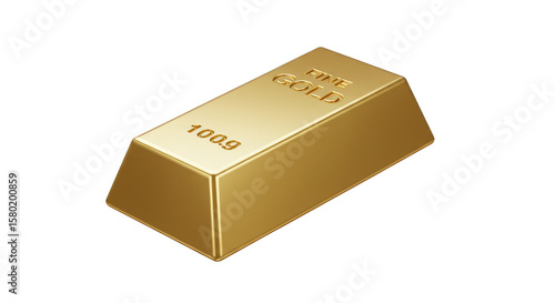 Illustration of Gleaming Gold Bar Symbolizing Wealth and Investment