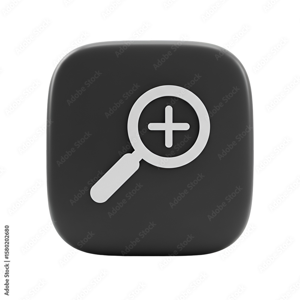 Illustration of Magnifying Glass with Plus Sign to Zoom In Illustration of Magnifying Glass with Plus Sign to Zoom In