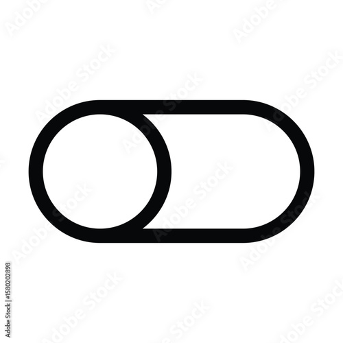 Outline toggle icon for switch controls and settings