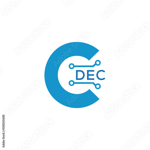 Classic Shield Logo with Stars and DEC Letters – Premium Badge or Security Brand Identity. DEC Letter Logo.
