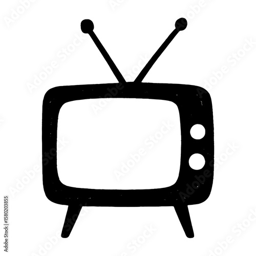 Retro television silhouette illustration vector