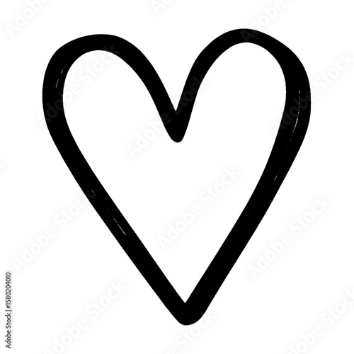 Simple heart outline illustration vector