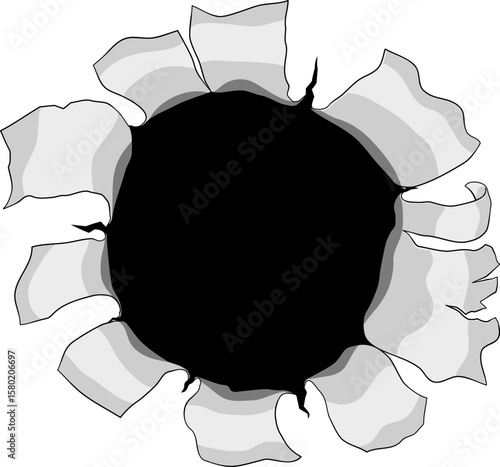 A bullet hole metal paper r...