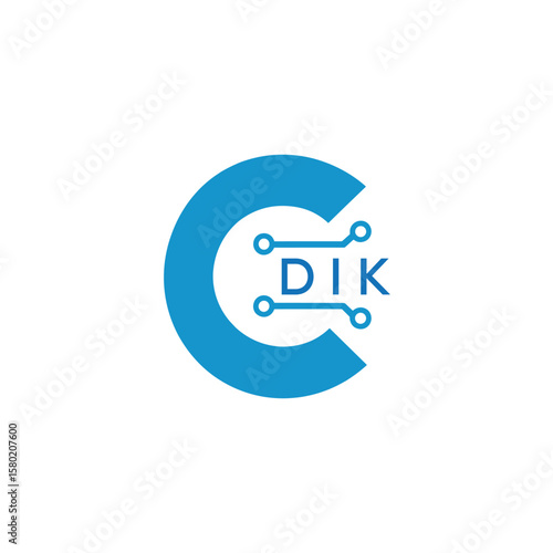 Classic Shield Logo with Stars and DIK Letters – Premium Badge or Security Brand Identity. DIK Letter Logo.
