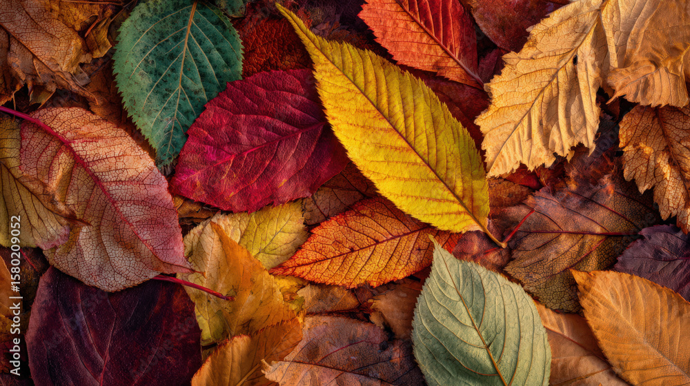 A stunning close-up of vibrant, colorful autumn leaves, perfect for the fall season. A stunning close-up of vibrant, colorful autumn leaves, perfect for the fall season.