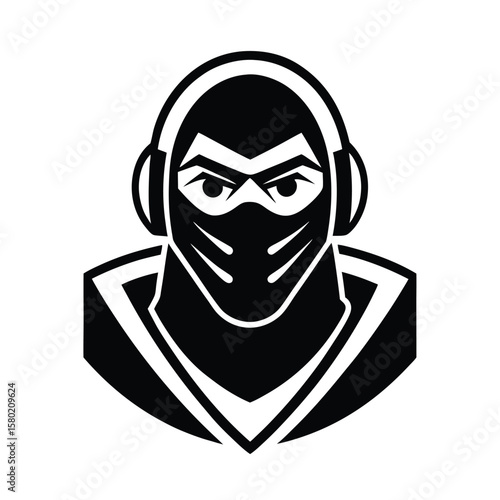 gamer-ninja-character-with-face-mask-and-headset