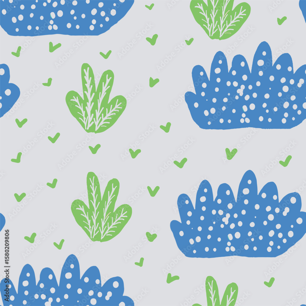Obraz premium Seamless Botanical Abstract Pattern with Leaf, Perfect for textile design, wallpaper creation, or decorative projects