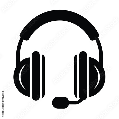 A vibrant vector icon of a stereo headphone with sound waves, perfect for illustrating music or audio technology and entertainment
