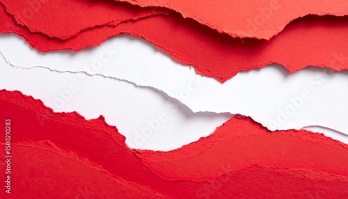 Wallpaper Mural torn paper background, Layered torn paper in shades of red and white creating a natural abstract background. Soft edges and overlapping textures form a calm, organic composition ideal for eco design Torontodigital.ca