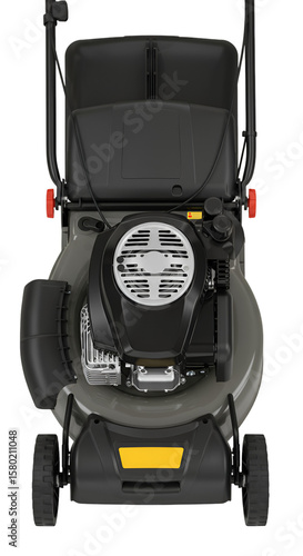 Illustration of Lawnmower Gardening Equipment on Transparent Background