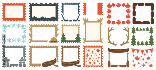 Canada Inspired Rustic Camping Decorative Frames for Scrapbooking and Design