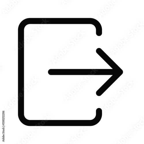 Outline log out icon for sign-out or exit functionality