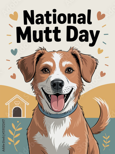 National Mutt Day Cute Mixed Breed Dog Celebration Pet Love