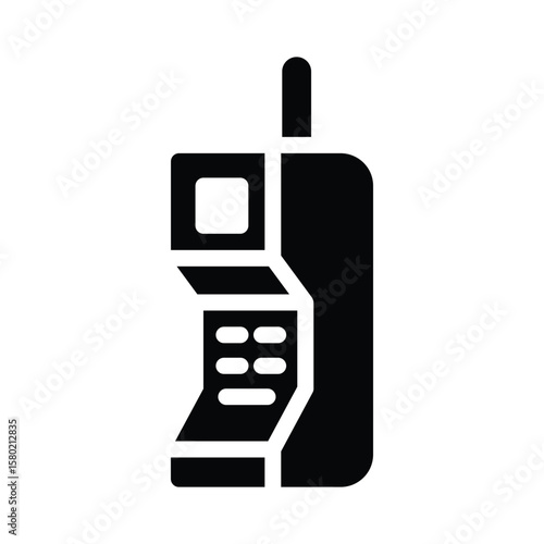 retro mobile phone glyph icon illustration vector graphic.eps