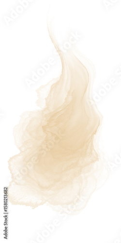 Abstract Gold watercolor paint with liquid fluid isolated on transparent background for design elements in concept luxury.
