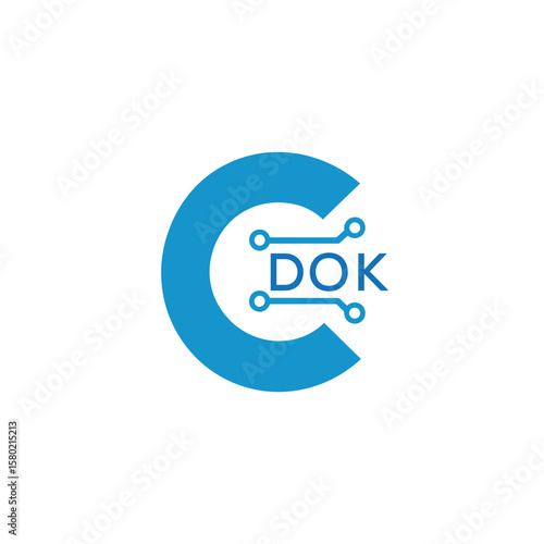 Classic Shield Logo with Stars and DOK Letters – Premium Badge or Security Brand Identity. DOK Letter Logo.
