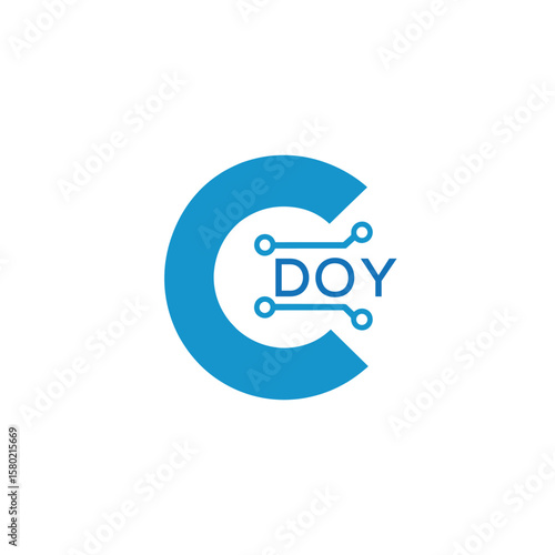 Classic Shield Logo with Stars and DOY Letters – Premium Badge or Security Brand Identity. DOY Letter Logo.
