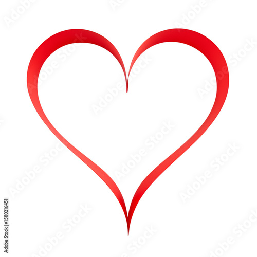 Illustration of Red Heart Symbol of Love on Transparent Background