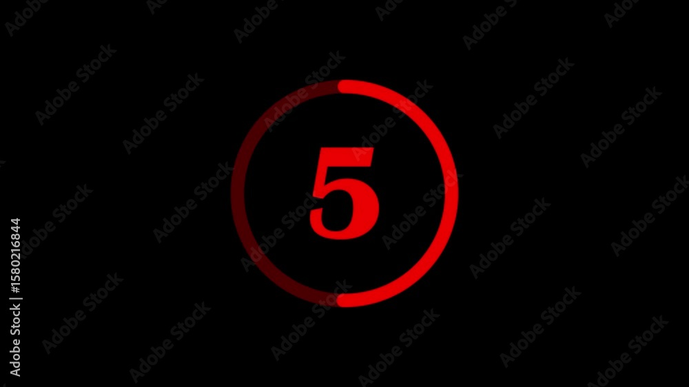 Animated countdown timer from 10 to 0. 10 Second countdown on alpha channel transparent screen Animated countdown timer from 10 to 0. 10 Second countdown on alpha channel transparent screen