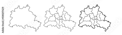 Berlin map – vector illustration of districts, streets, and landmarks in Germany's capital
