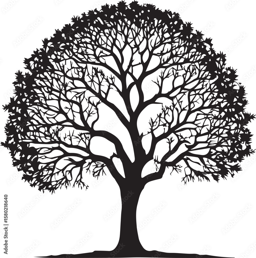 Fototapeta premium Tree silhouette Vector | Minimalist & Trendy Tree Silhouette Design | Unique & Stylish Tree Artwork for Vector design 