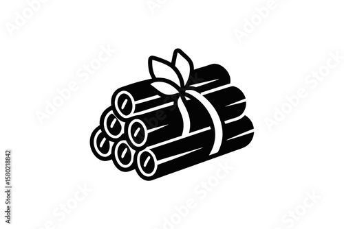 tied firewood bundle campfire icon glyph