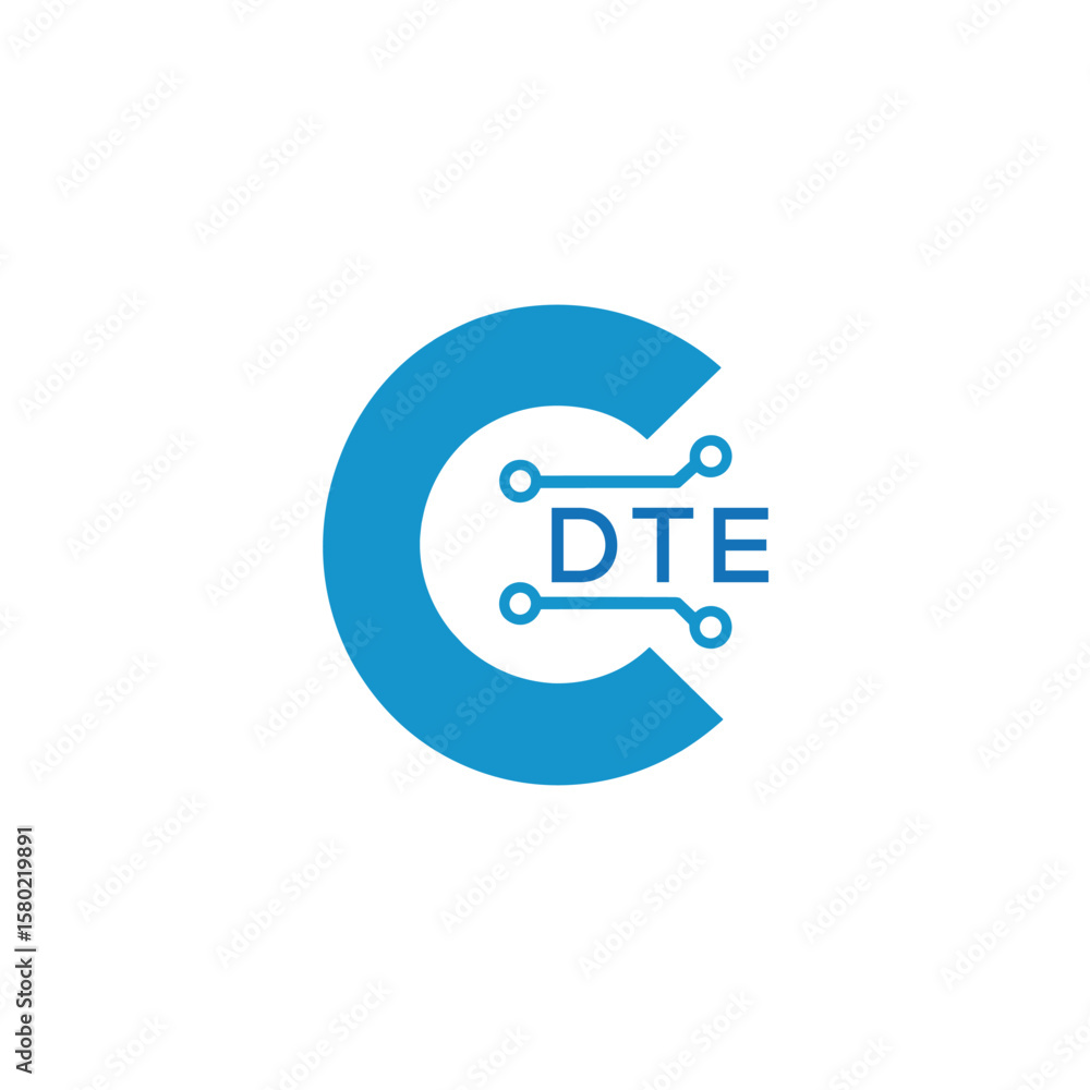 Fototapeta premium Classic Shield Logo with Stars and DTE Letters – Premium Badge or Security Brand Identity. DTE Letter Logo. 