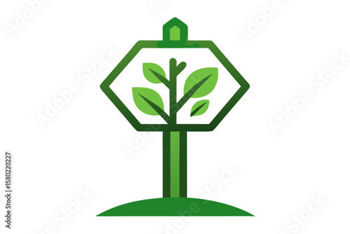 silhouette nature trail signpost direction icon