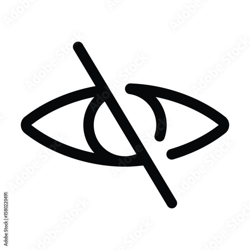 Outline hide icon to make content invisible or concealed