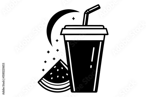 takeaway cup bright red watermelon slush