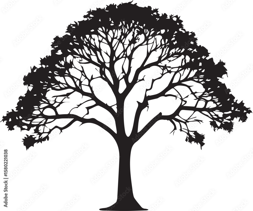 Fototapeta premium Tree silhouette Vector | Minimalist & Trendy Tree Silhouette Design | Unique & Stylish Tree Artwork for Vector design