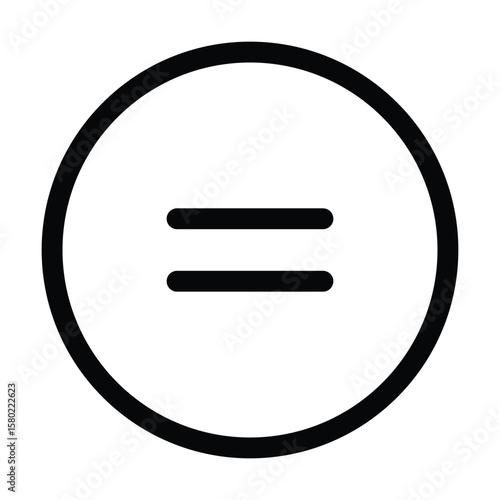 Outline equal icon for math, equation, and result displays