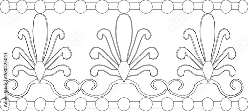 vector illustration design architectural engineering view facade decoration ornament building decoration classic vintage house
