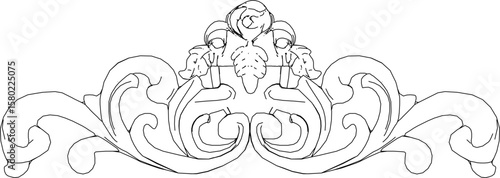 vector illustration design architectural engineering view facade decoration ornament building decoration classic vintage house