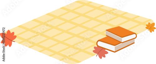 가을 일러스트 플랫 피크닛 돗자리