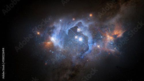 Wallpaper Mural Space scene with galaxy. Panorama. Universe filled with stars, nebula and galaxy,. Elements of this image furnished by NASA. Torontodigital.ca