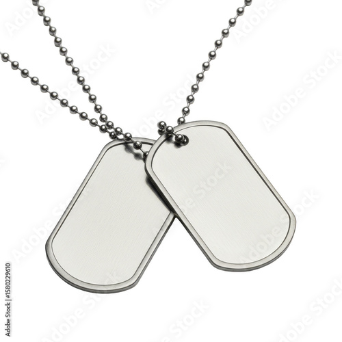 Isolated Dog Tags Identity Military Metal Chain Transparent Background