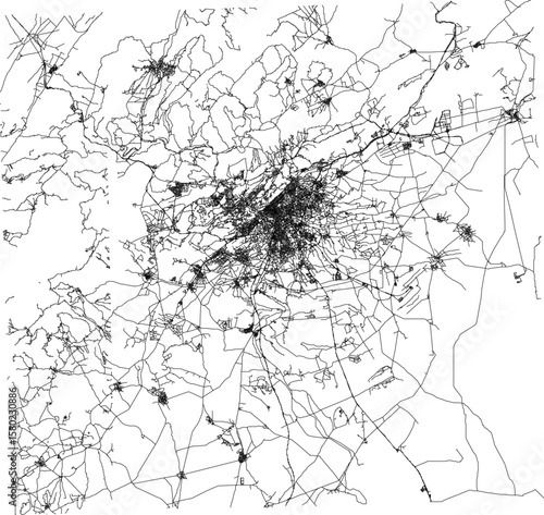 vector sketch illustration silhouette design detail maps site plan layout damascus city layout