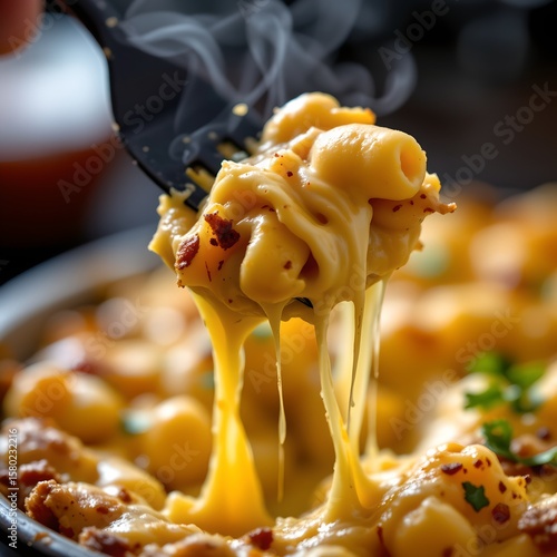 Mouthwatering Mac and Cheese Bite with Cinematic Studio Lighting