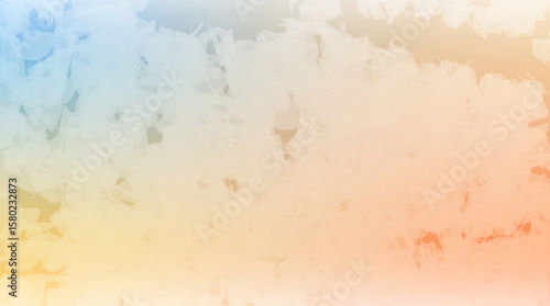 Soft gradient background blending peach to cyan with pixelated, cloud-like shards scattered across the image, creating an ethereal and dreamy digital texture.