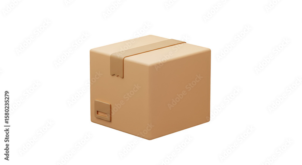 Brown Cardboard Box Package Isolated on Transparent Background Brown Cardboard Box Package Isolated on Transparent Background
