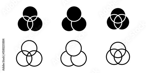 Vector illustration of Color Palette icon set isolated on transparent background