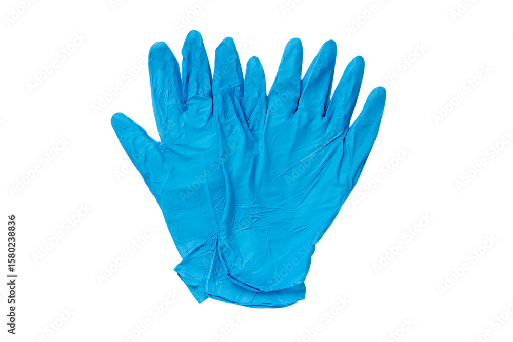Fototapeta premium A pair of blue nitrile gloves.