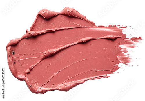Isolated Pink Lipstick Smear Texture on Transparent Background Beauty