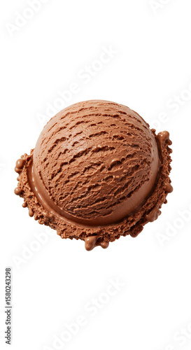 Isolated Chocolate Ice Cream Scoop Transparent Background Dessert