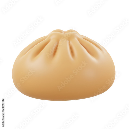 Isolated Steamed Bun Dumpling Traditional Asian Cuisine Food 3d Render