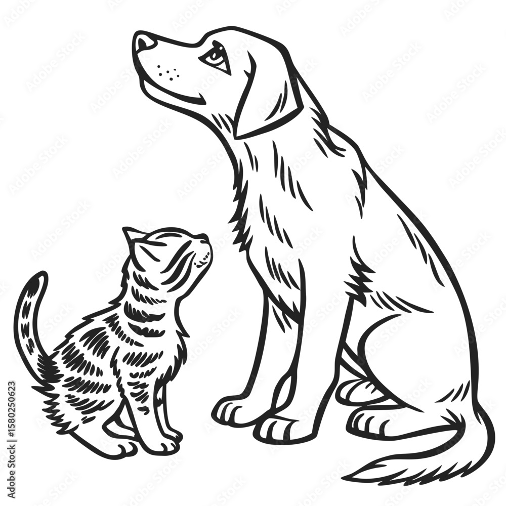 Obraz premium vector illustration of a dog