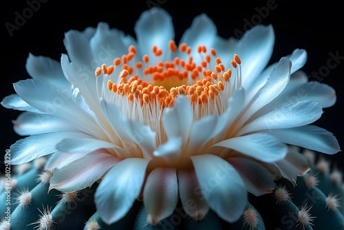 Macro of Cactus Flower in Bloom - Nature's Stunning Details for Botanical Art