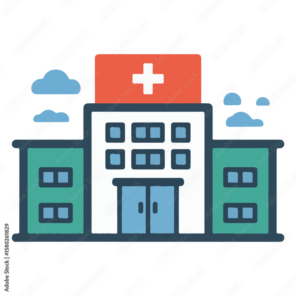 Obraz premium Medical Facility Vector — Modern Hospital Illustration