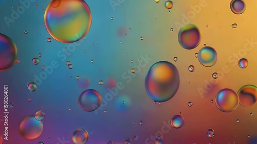 Wallpaper Mural Oil and water droplets with iridescent colors on a gradient background Torontodigital.ca